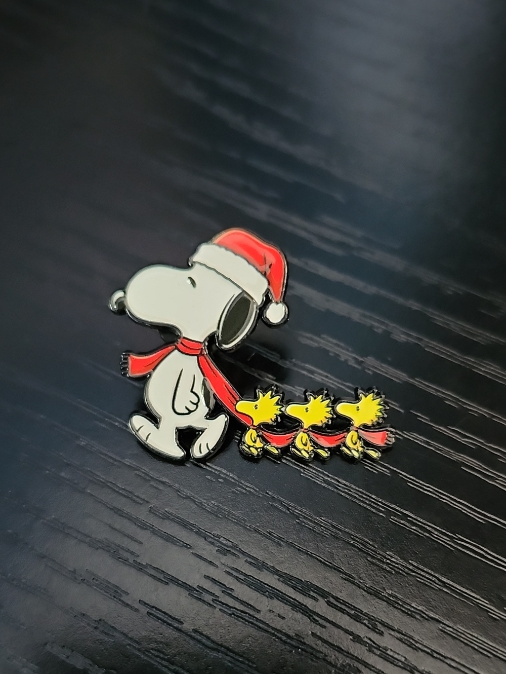 Snoopy & Woodstock Holiday Enamel Pin - Red Scarf and Hat